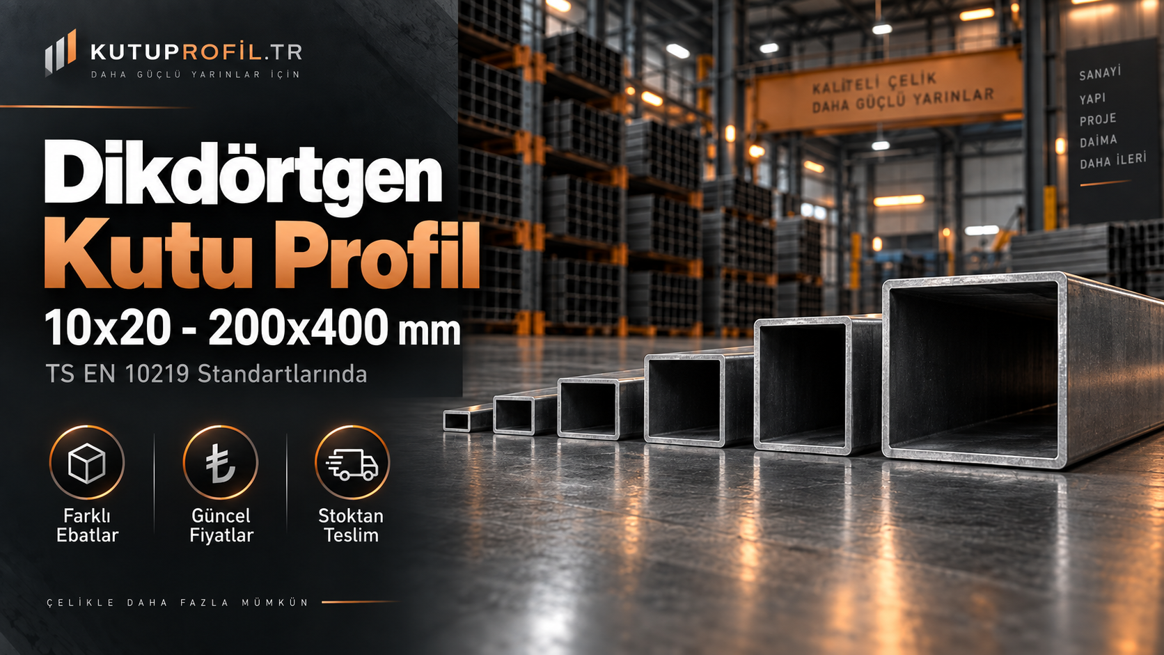 Dikdörtgen Kutu Profil (10x20 - 200x400 mm)